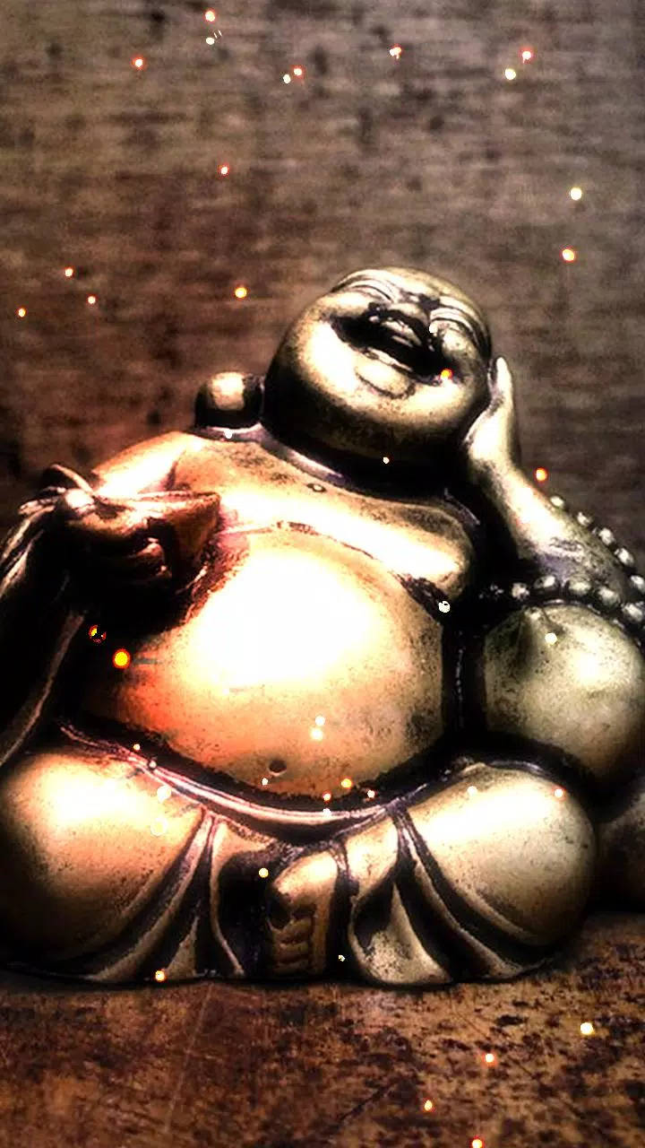 Bronze Laughing Buddha Figurine Background