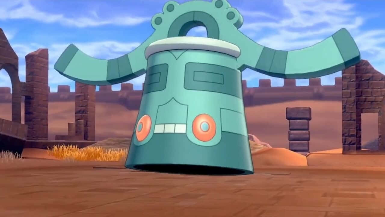 Bronzong With Brick Pillars Background