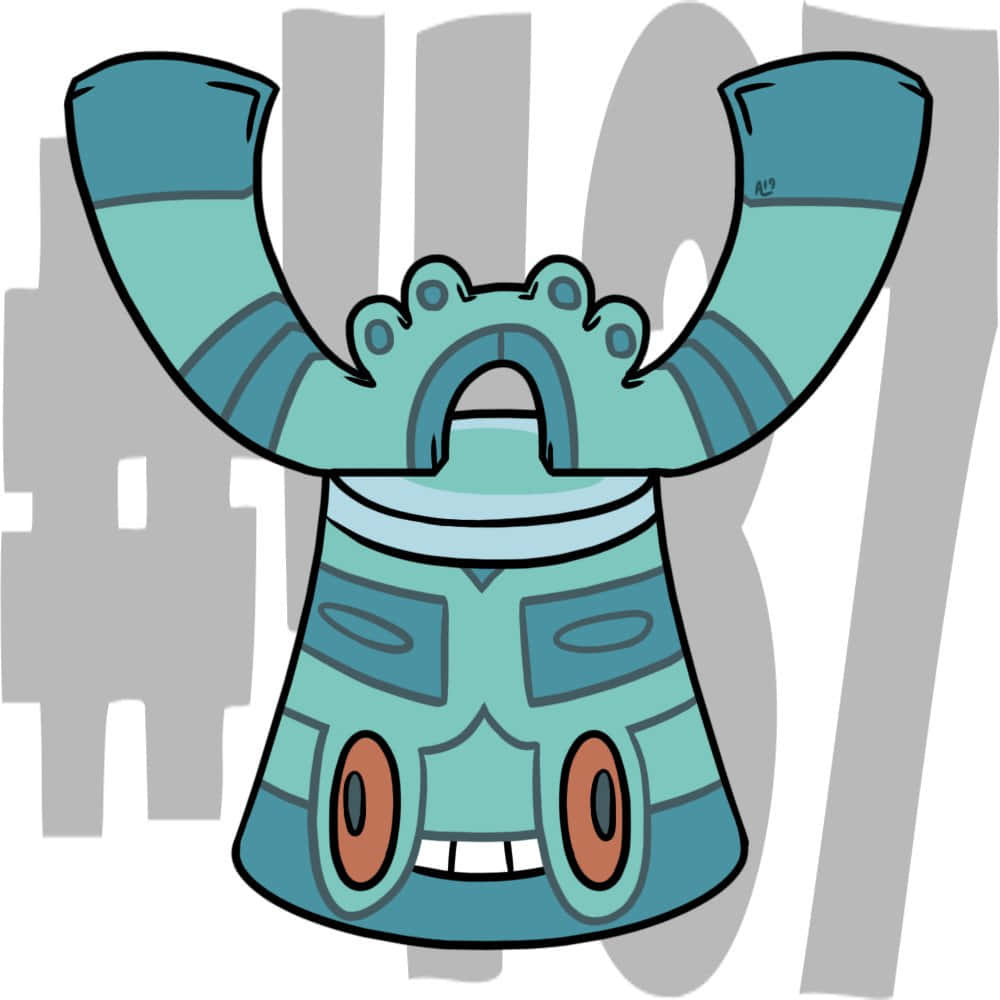 Bronzong With Pokedex Number Background