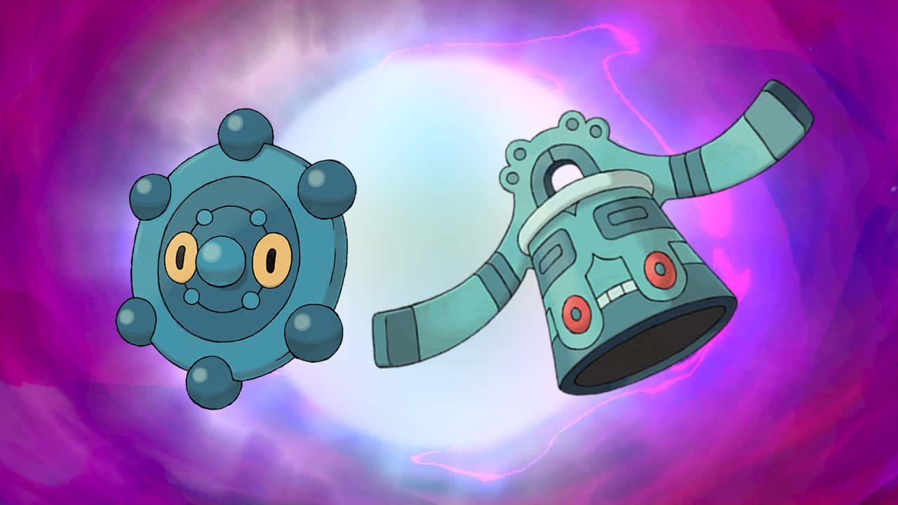 Bronzor And Bronzong Purple Background Background