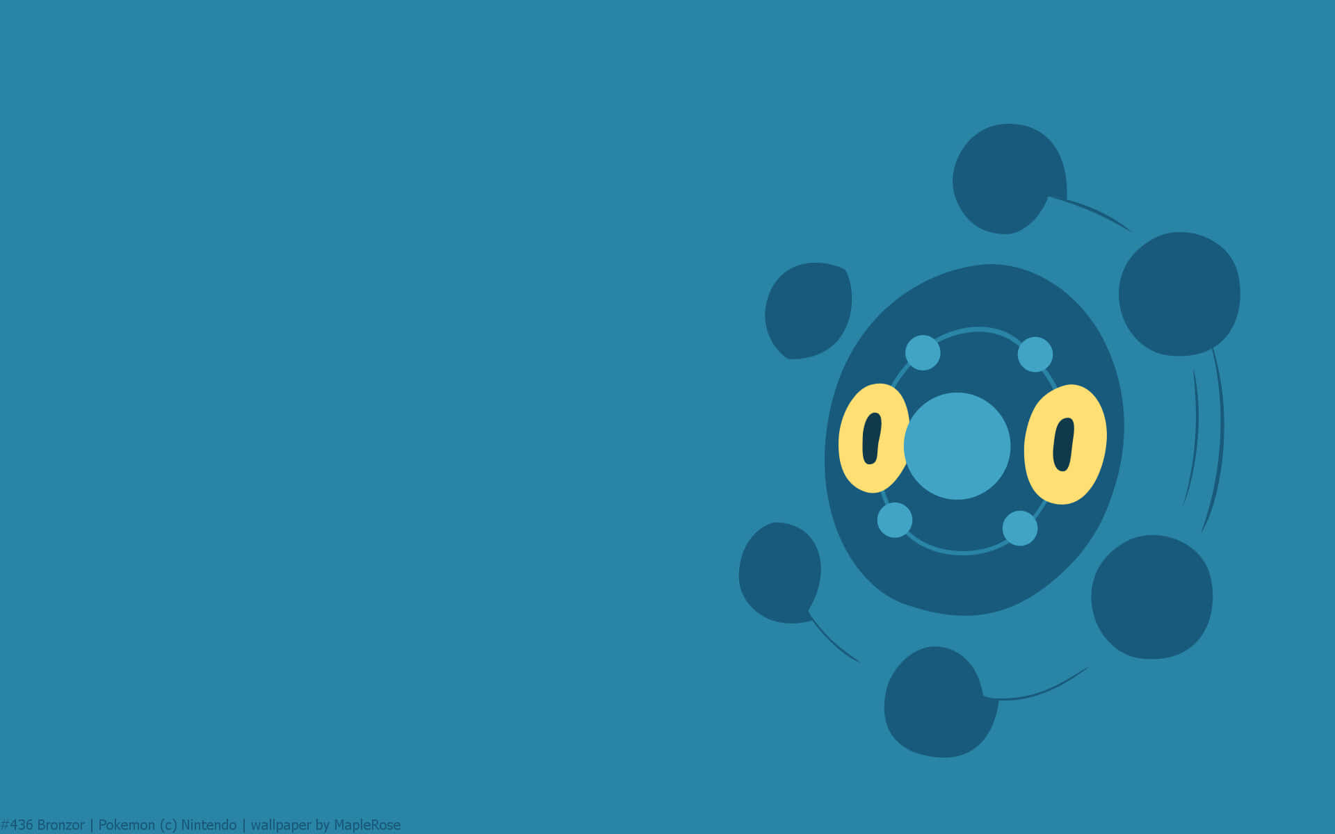 Bronzor Blue Minimalist Illustration Background