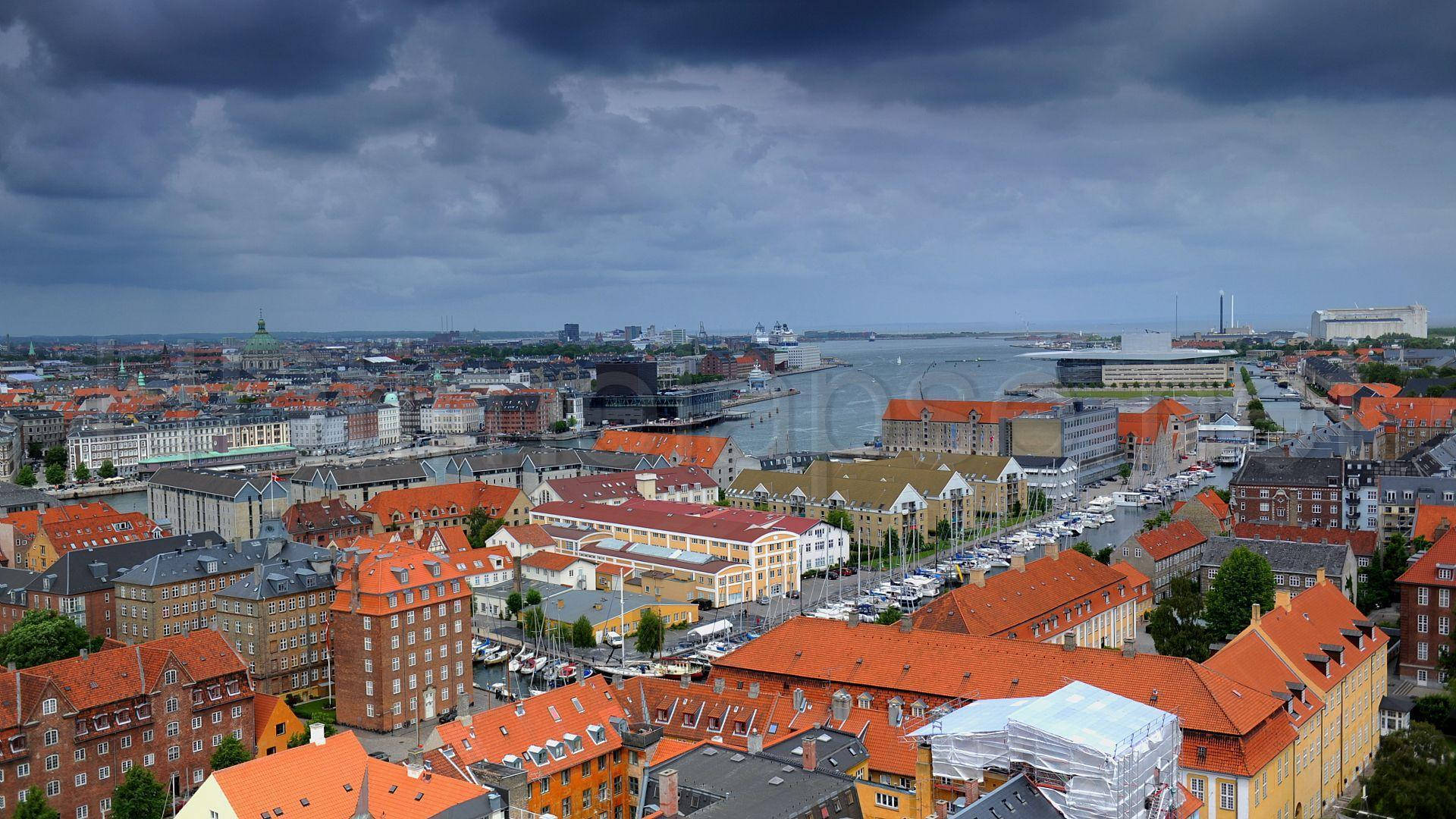 Brooding Sky Over Copenhagen Houses