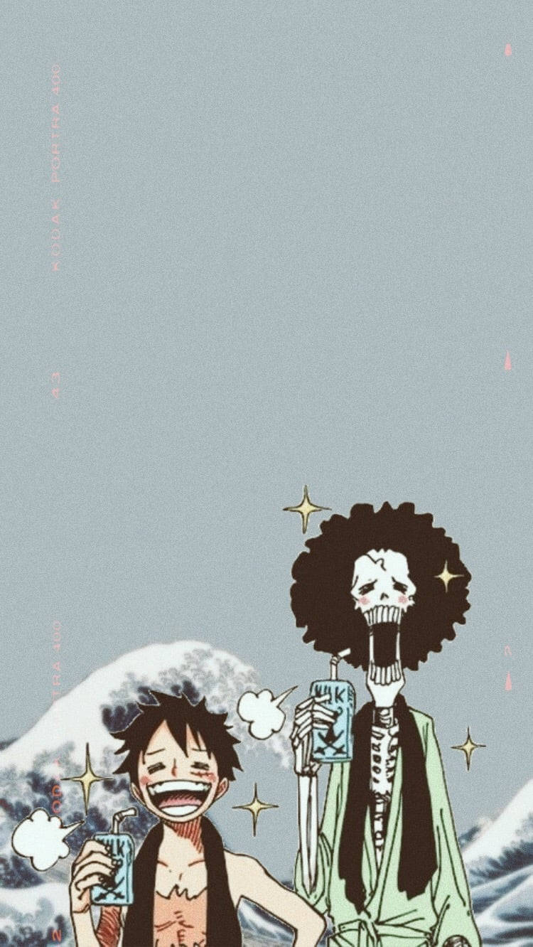 Brook And Luffy Funny Background