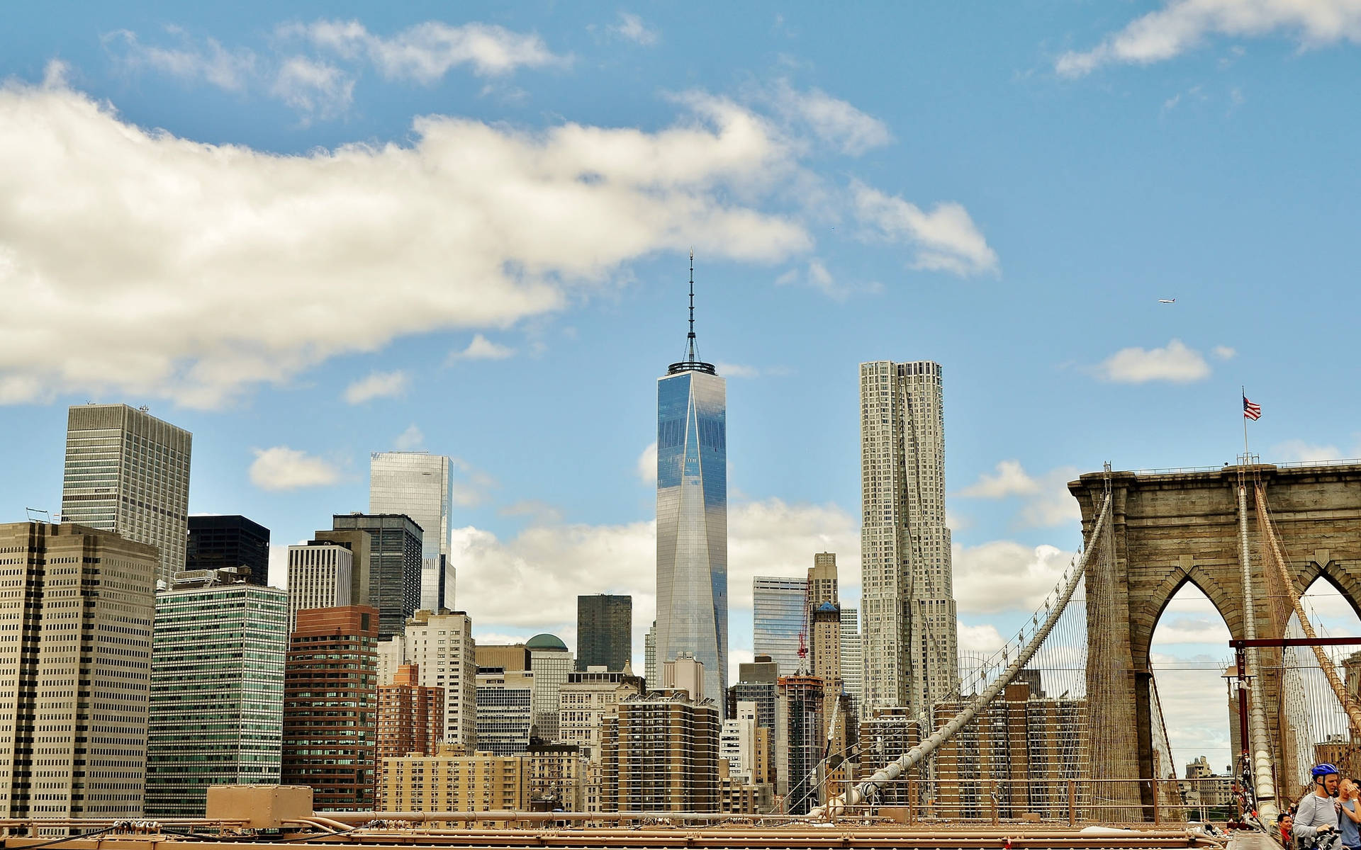 Brooklyn Bridge And New York City Background