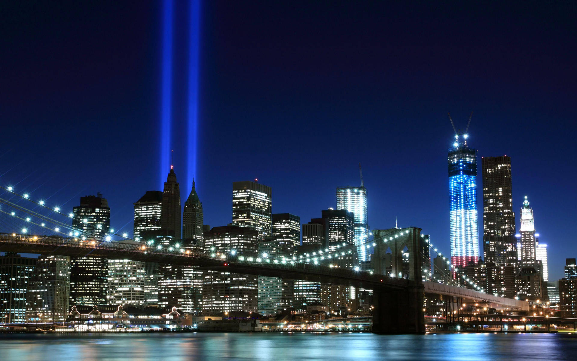 Brooklyn Bridge New York Night Background