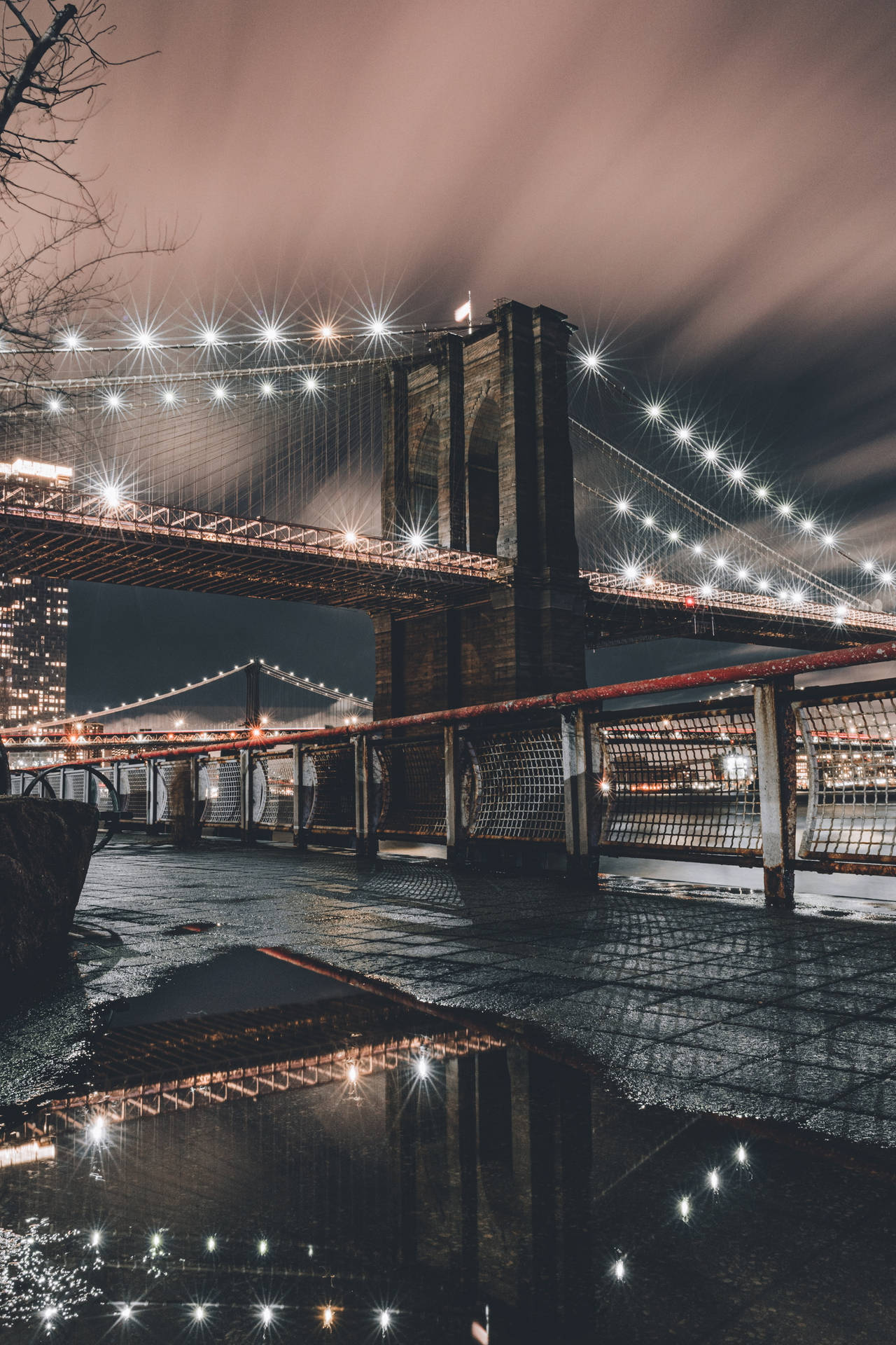 Brooklyn Bridge New York Night Iphone Background