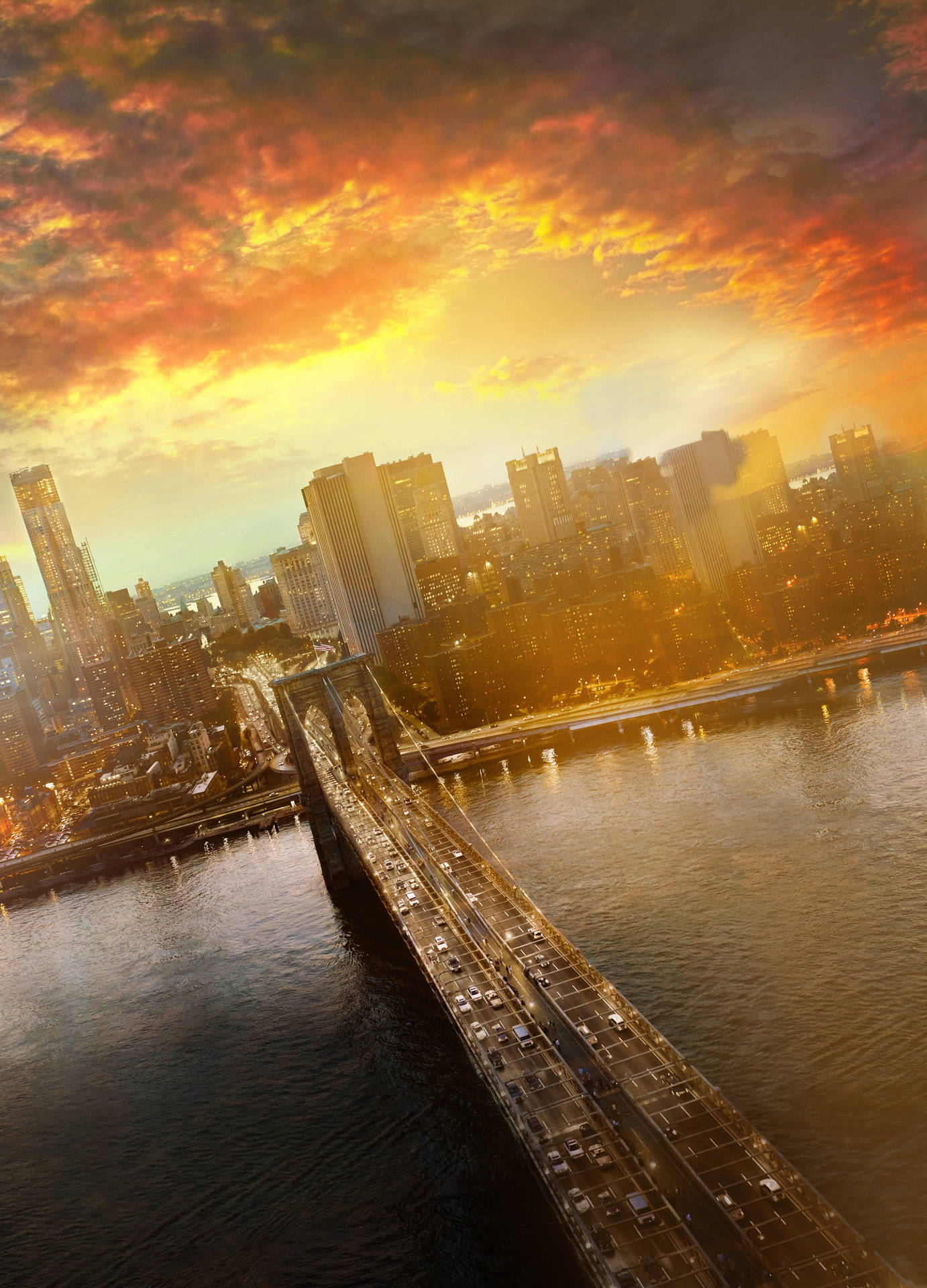 Brooklyn Bridge Sunset New York 4k