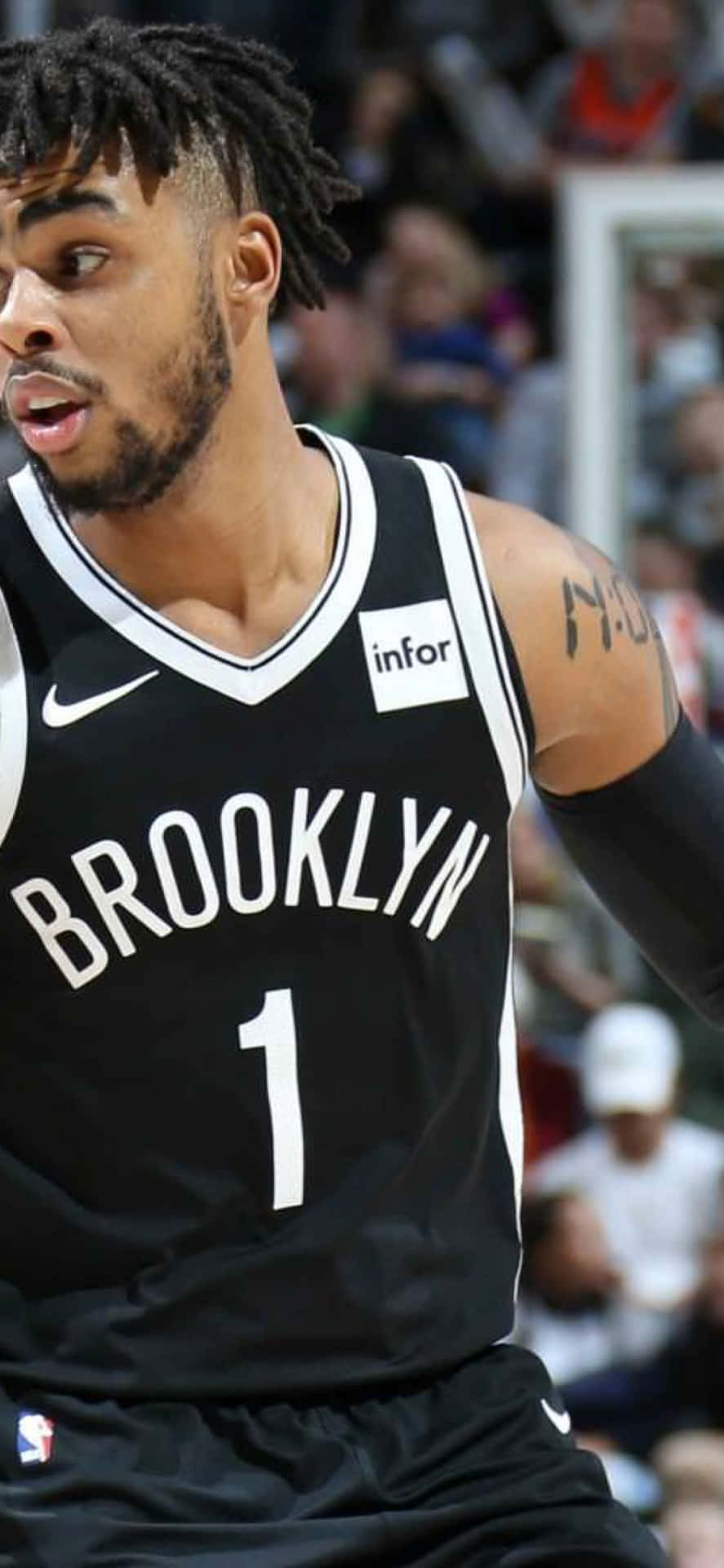 Brooklyn Nets Point Guard D’angelo Russell In The 2018–19 Season. Background