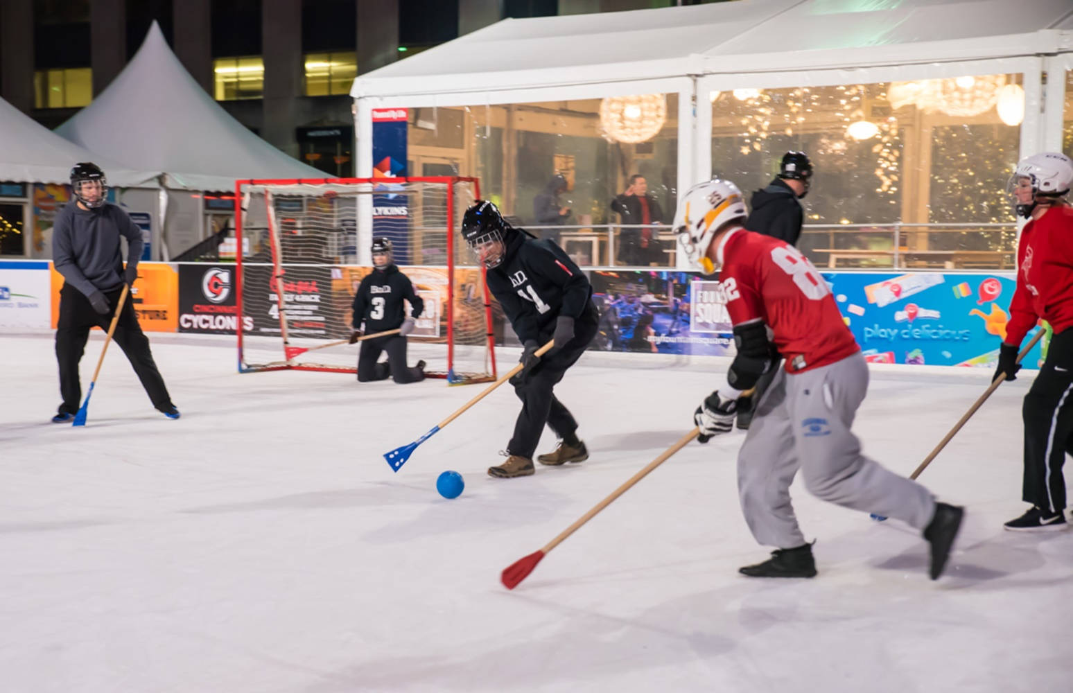 Broomball Black And Red Team Background