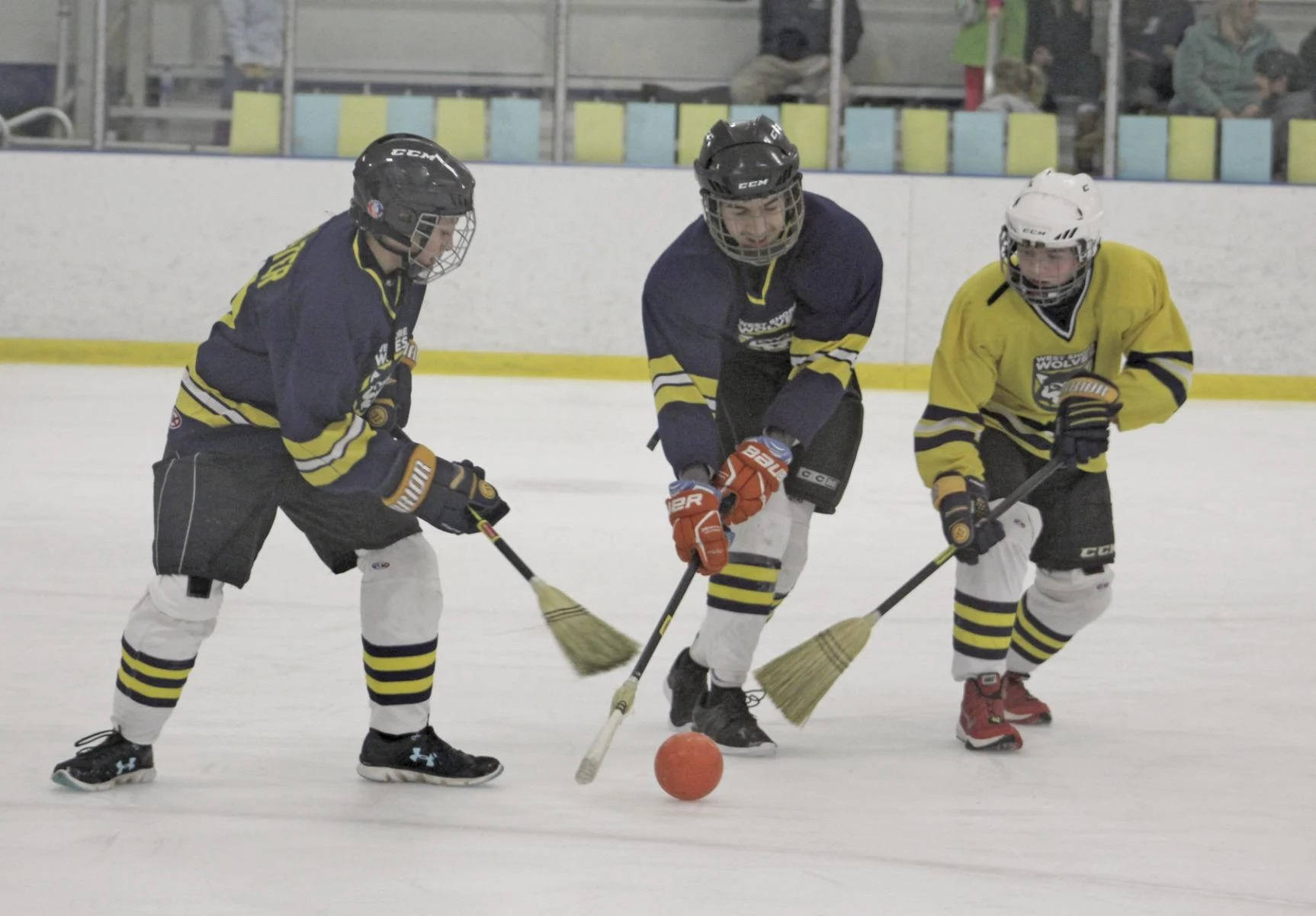 Broomball Black And Yellow Team Background