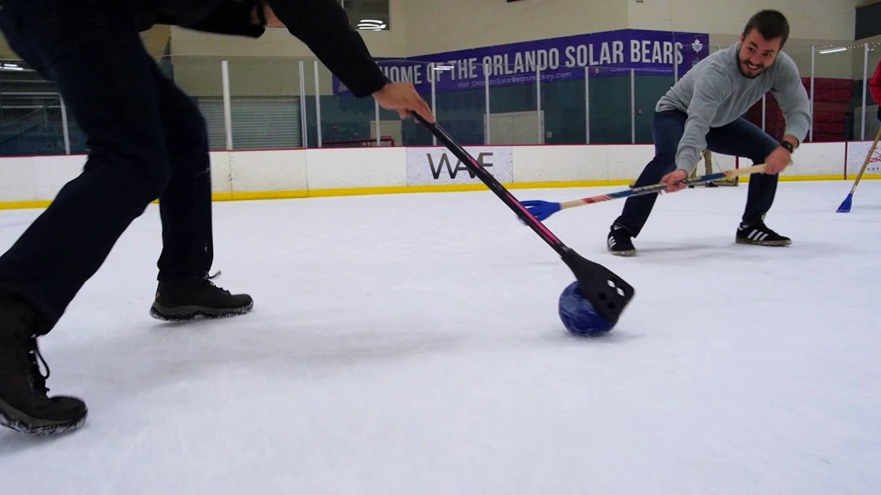 Broomball Blue Ball Background