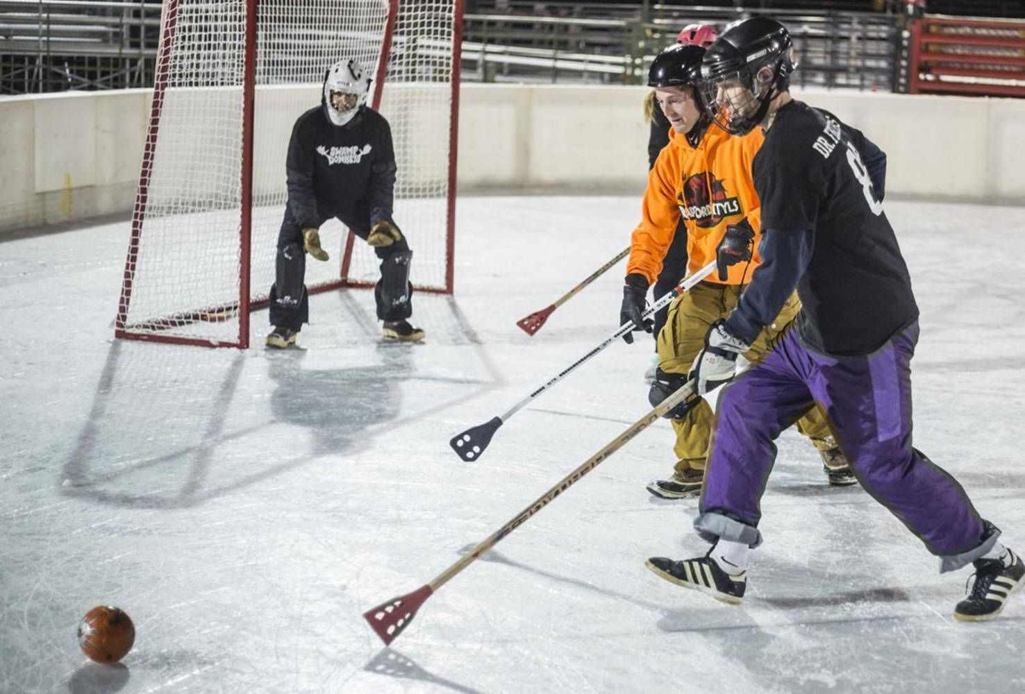 Broomball Orange And Black Team