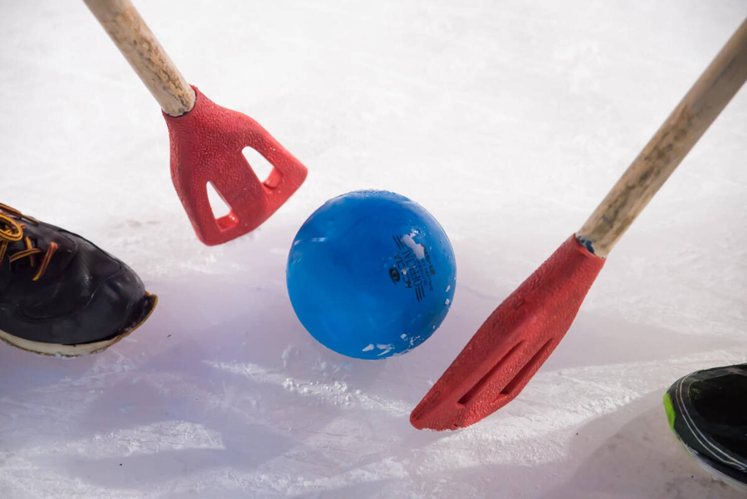 Broomball Sports Blue Ball Background