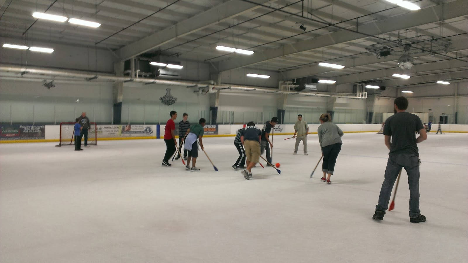 Broomball Sports Random People Background