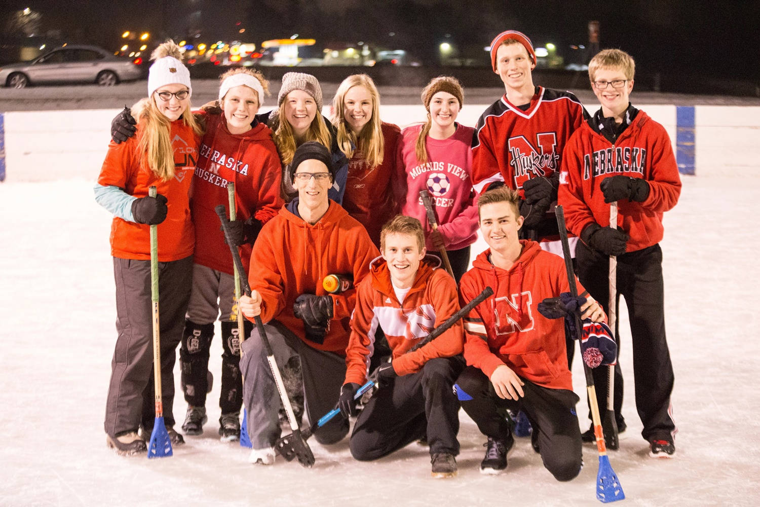 Broomball Sports Red Team Background