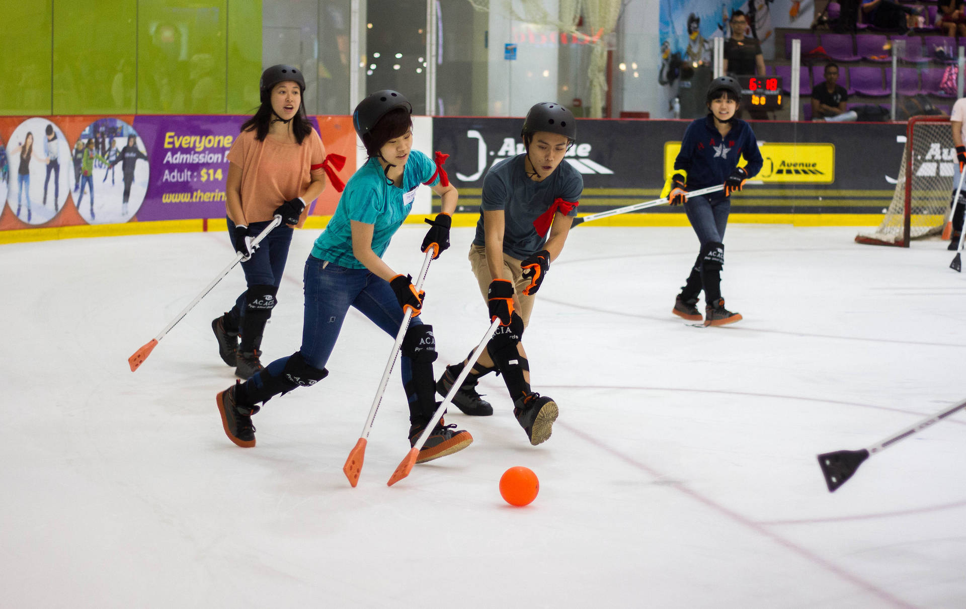 Broomball Sports Young Players Background