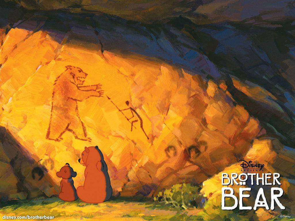 Brother Bear Rock Painting And Movie Logo