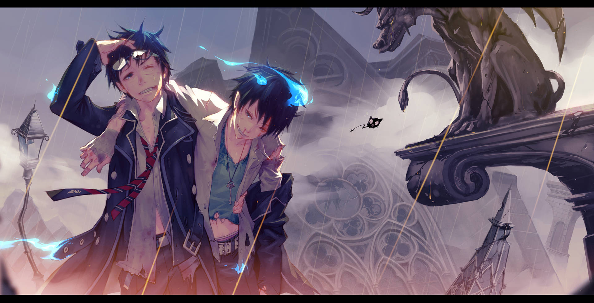 Brothers On A Mission - Yukio And Rin Okumura, Blue Exorcist Background