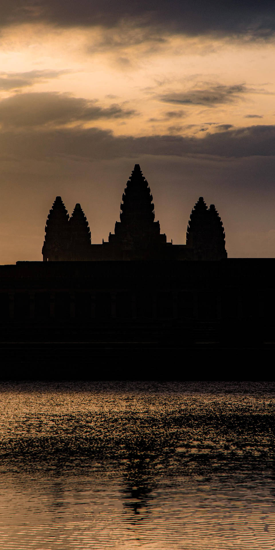 Brown Aesthetic Angkor Wat Phone Background