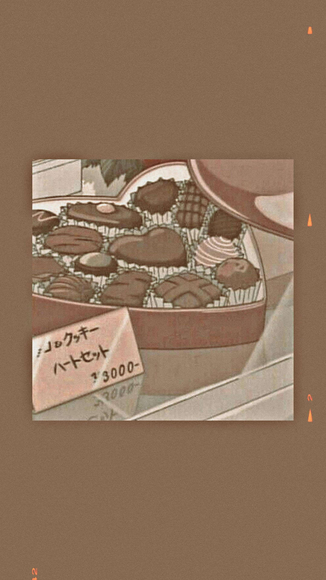 Brown Aesthetic Anime Chocolates Background