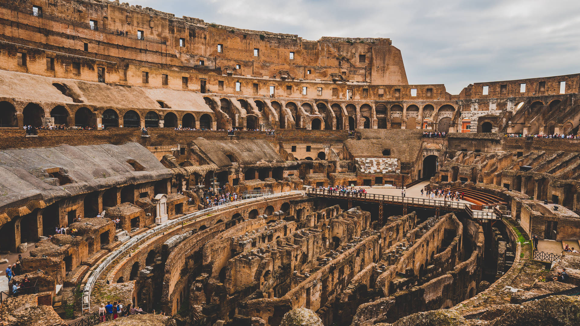 Brown Aesthetic Colosseum Interior Desktop Background