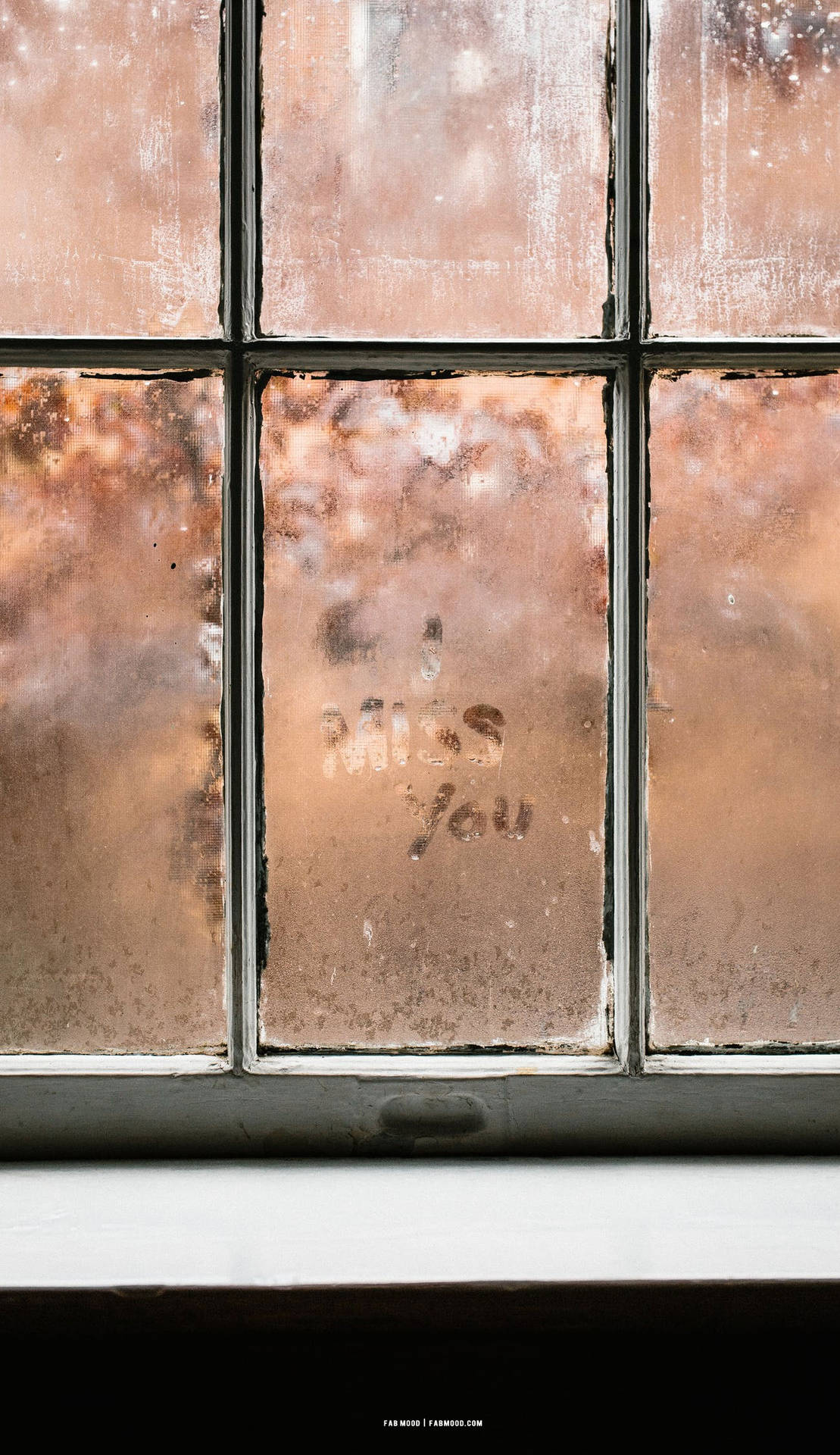 Brown Aesthetic Foggy Window Background