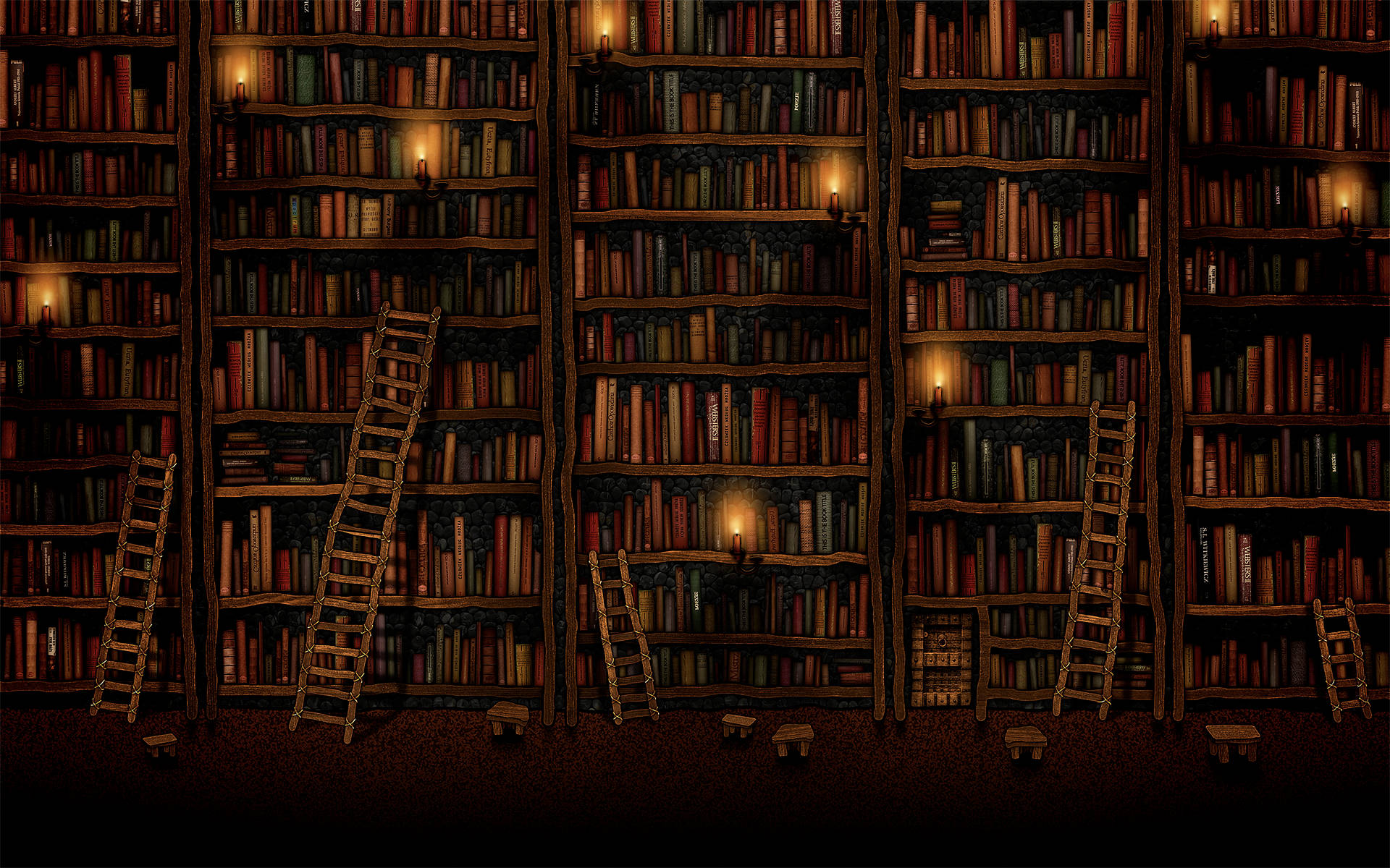 Brown Aesthetic Library Background