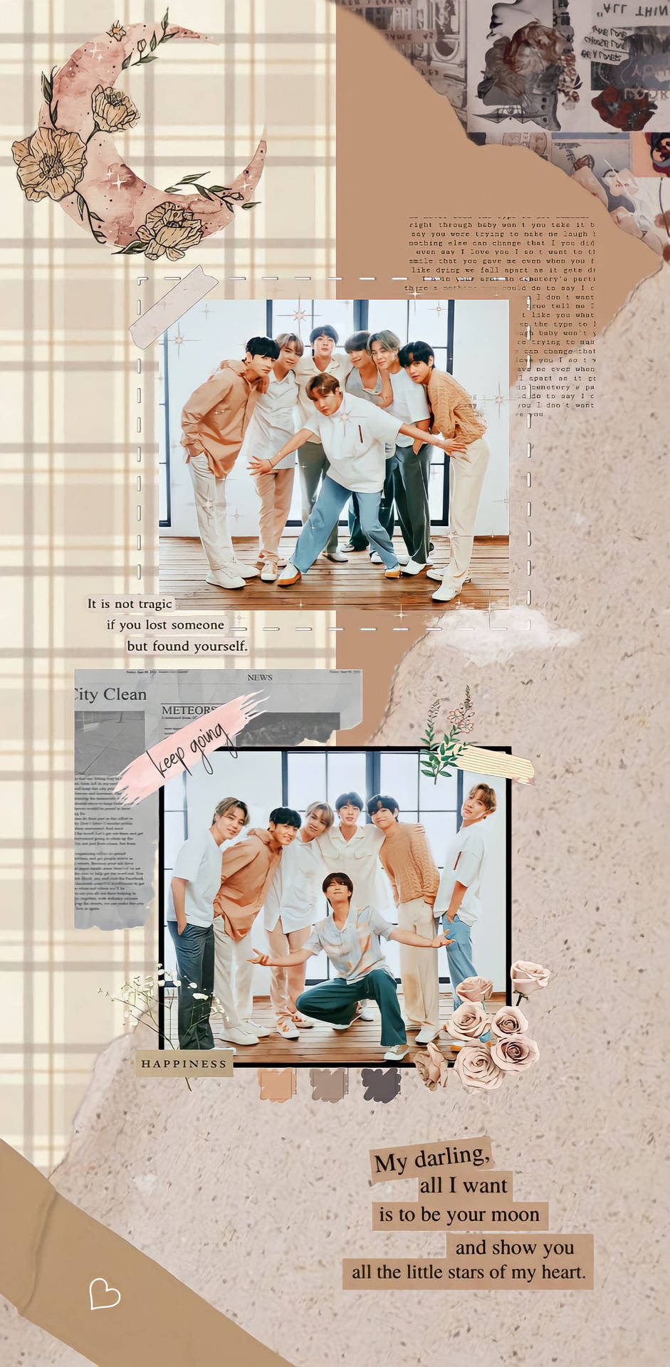 Brown Aesthetic Lockscreen Bts Background