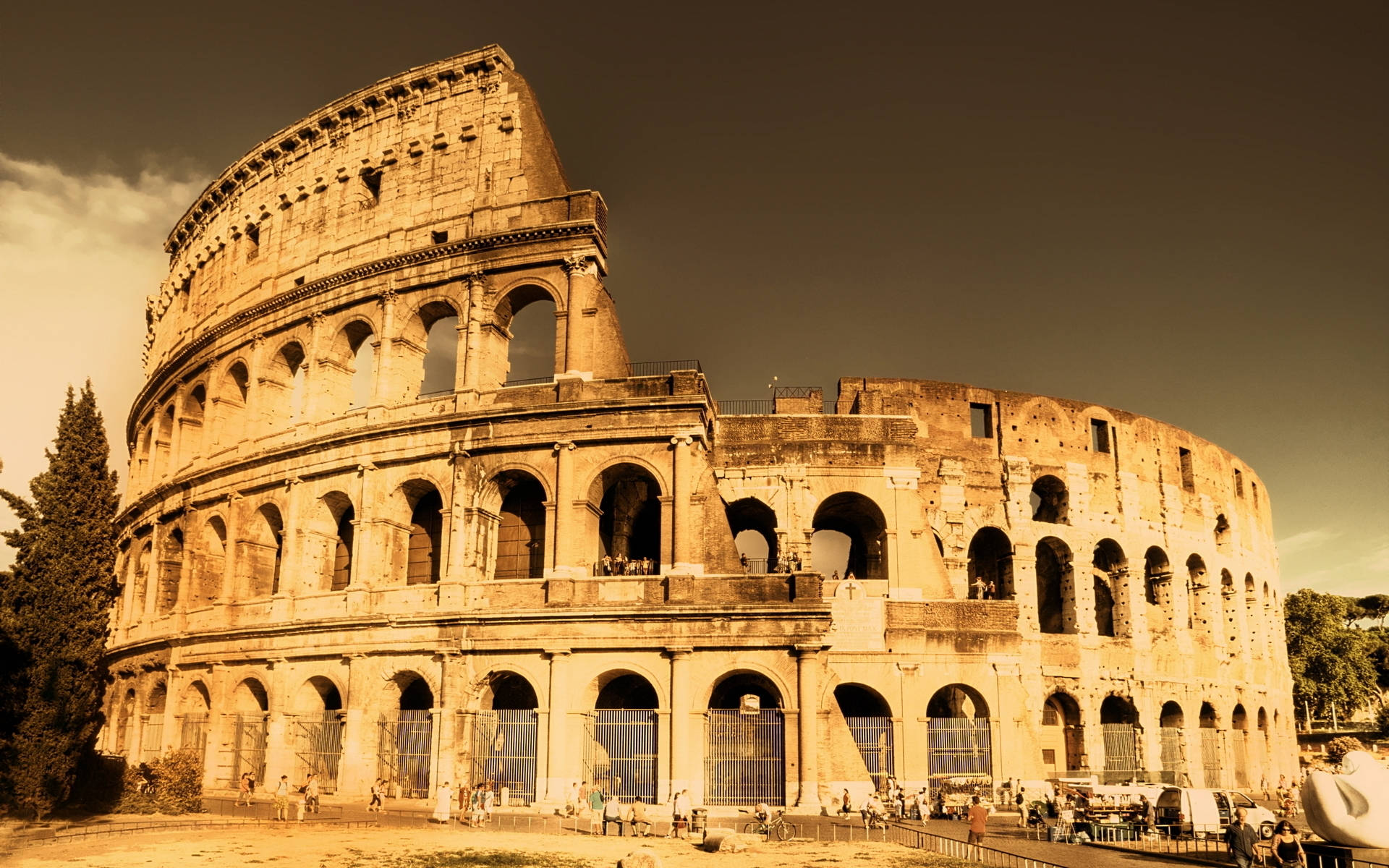 Brown Aesthetic Roman Colosseum Desktop Background