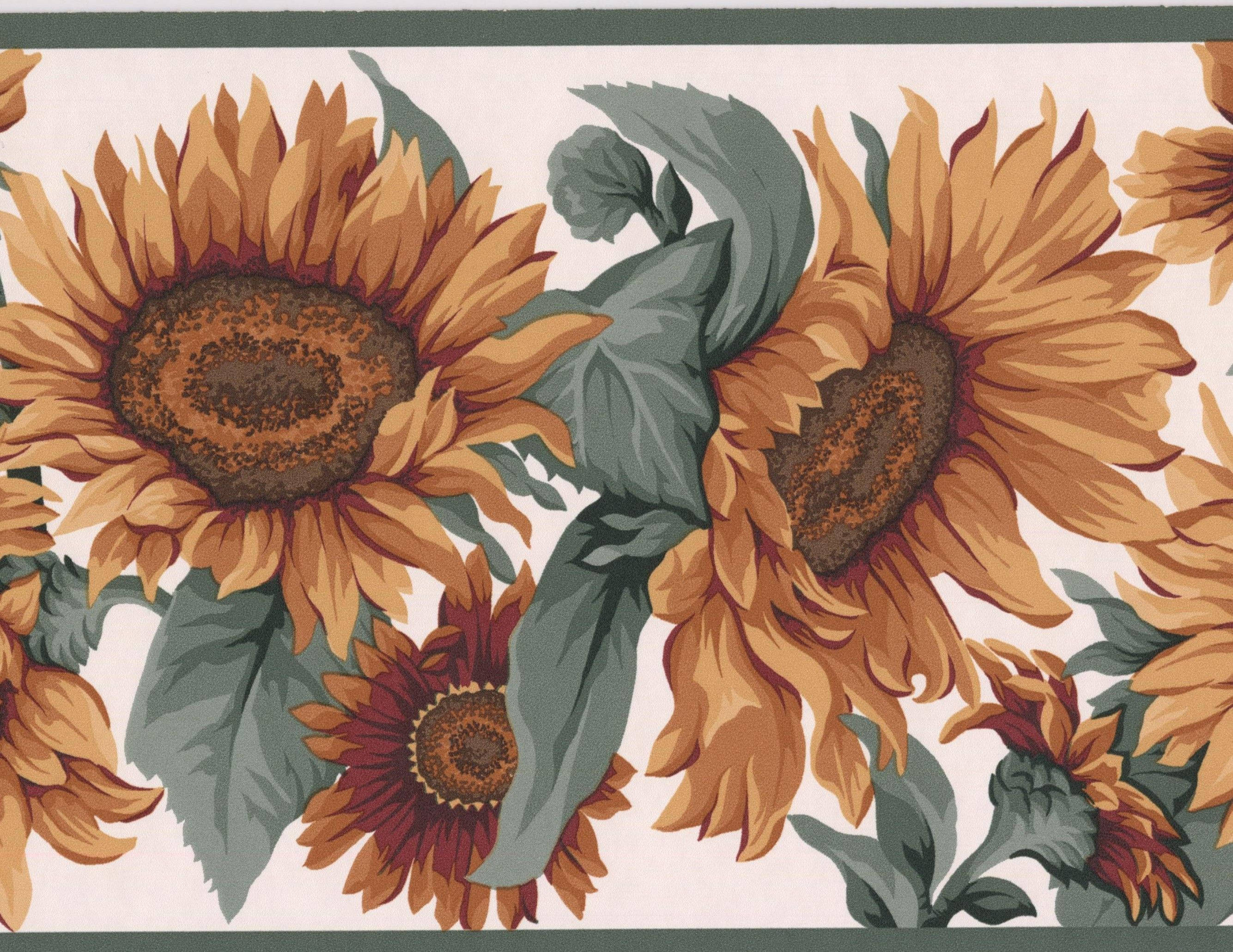 Brown Aesthetic Sunflower Painting Laptop Background
