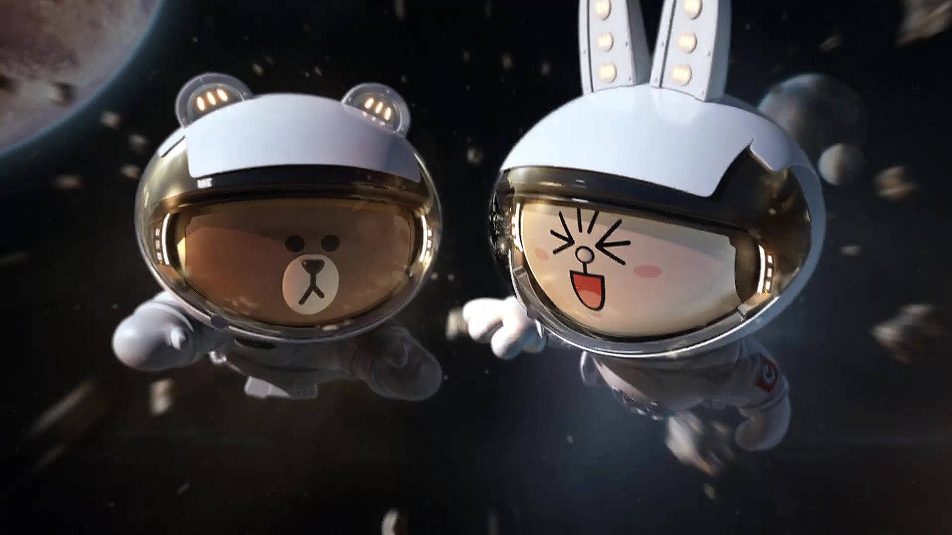 Brown And Cony Take A Trip To Outer Space Background