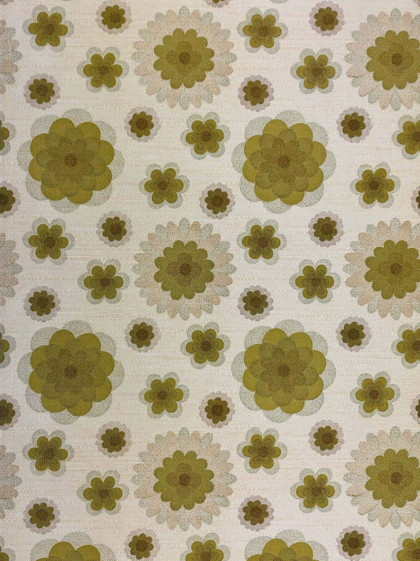 Brown And White 70s Floral Background