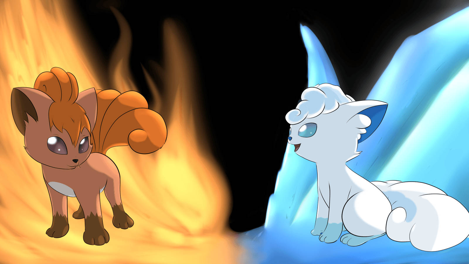 Brown And White Vulpix Background