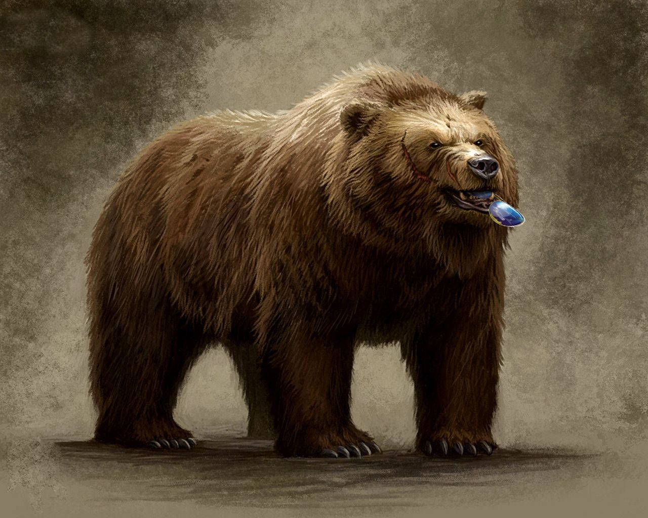 Brown Bear Digital Art Background