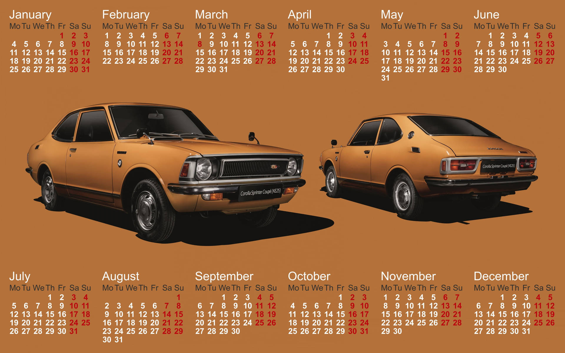 Brown Corolla Car 2021 Desktop Background