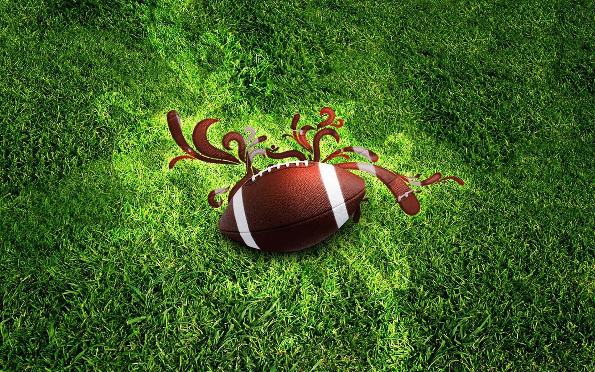 Brown Football On Football Field Background