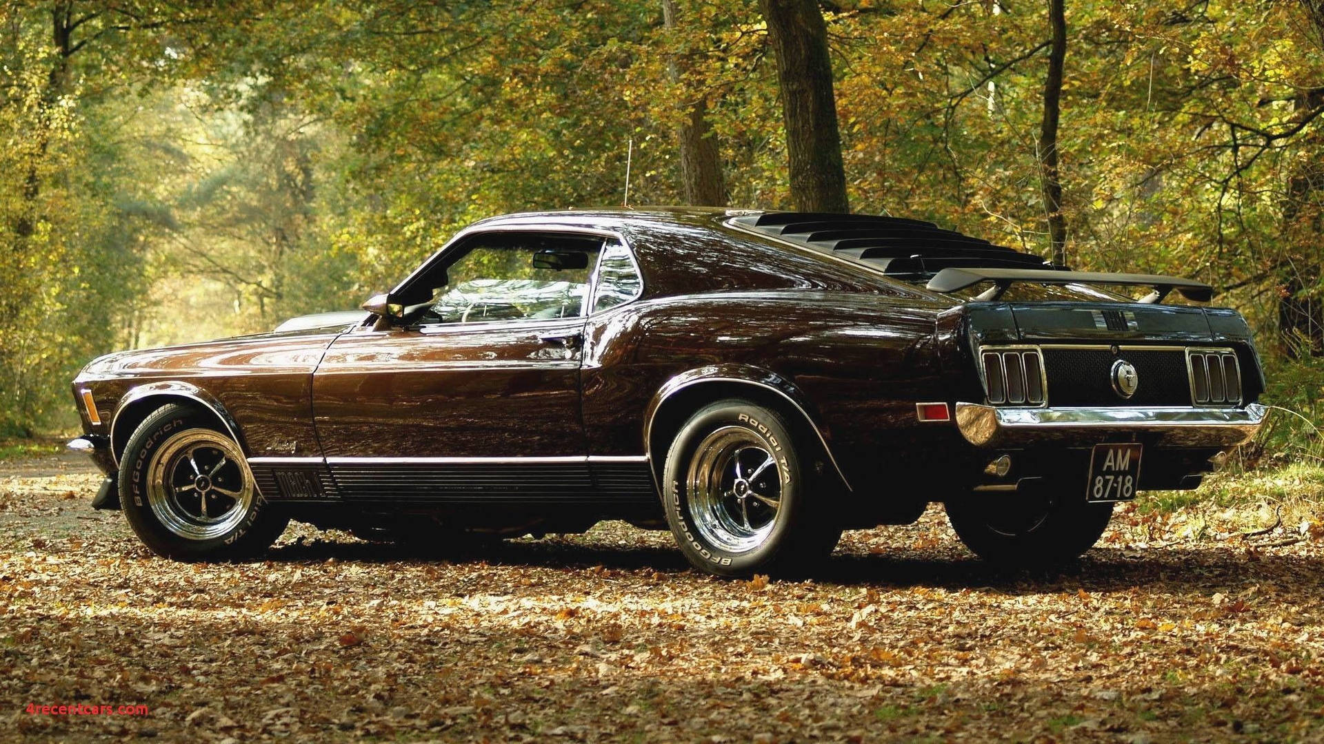 Brown Ford Mustang Muscle Car Background