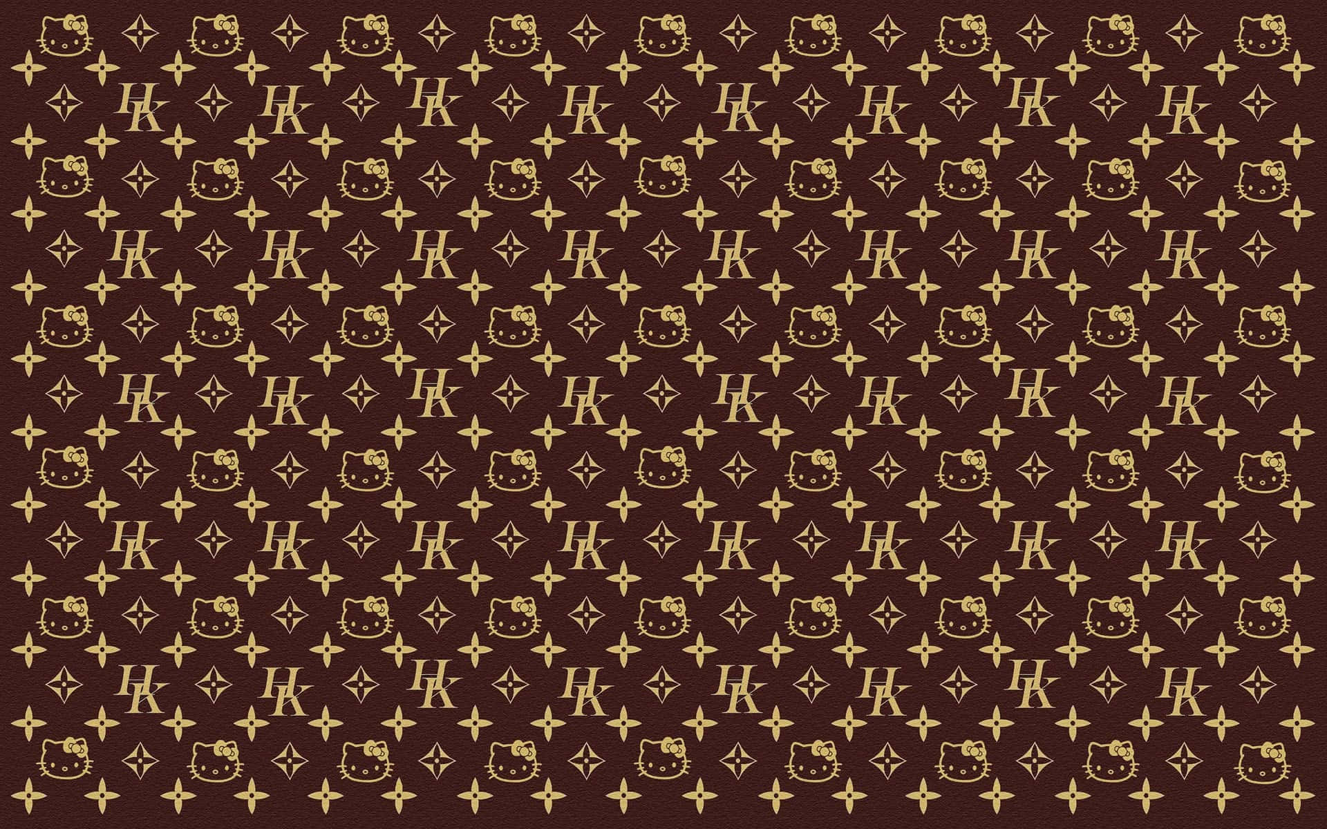 Brown Gold Hello Kitty Monogram Desktop Background