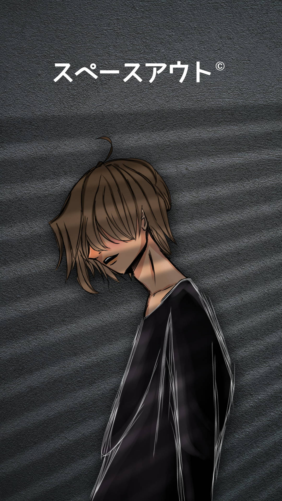 Brown Hair Sad Boy Cartoon