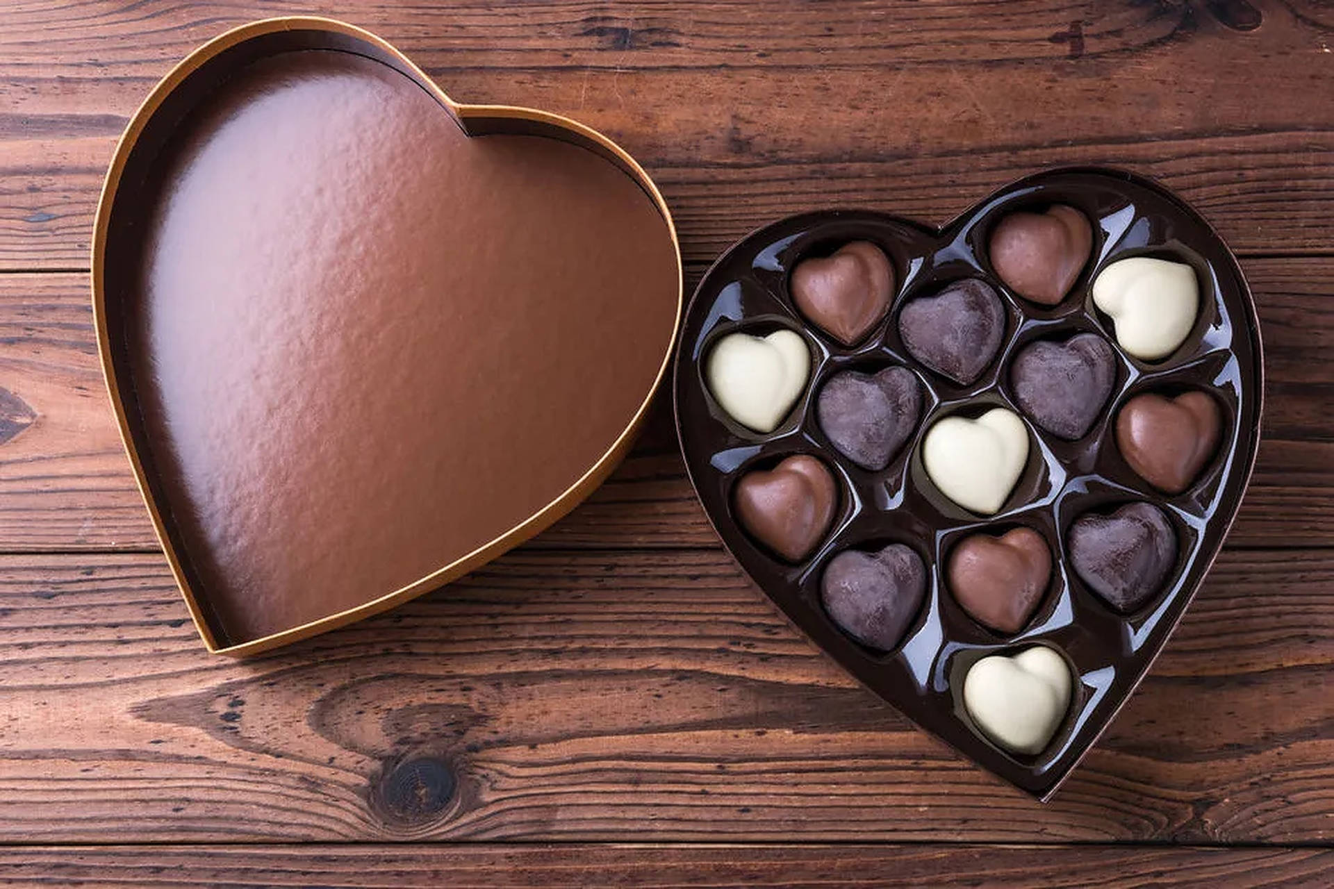 Brown Heart Chocolate Box