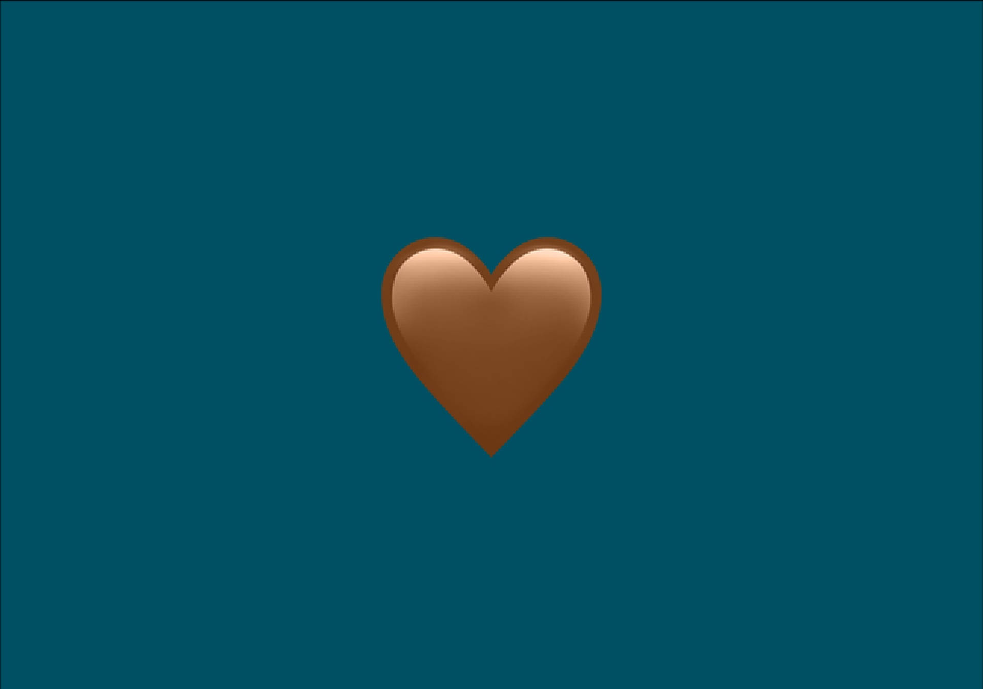Brown Heart On Blue