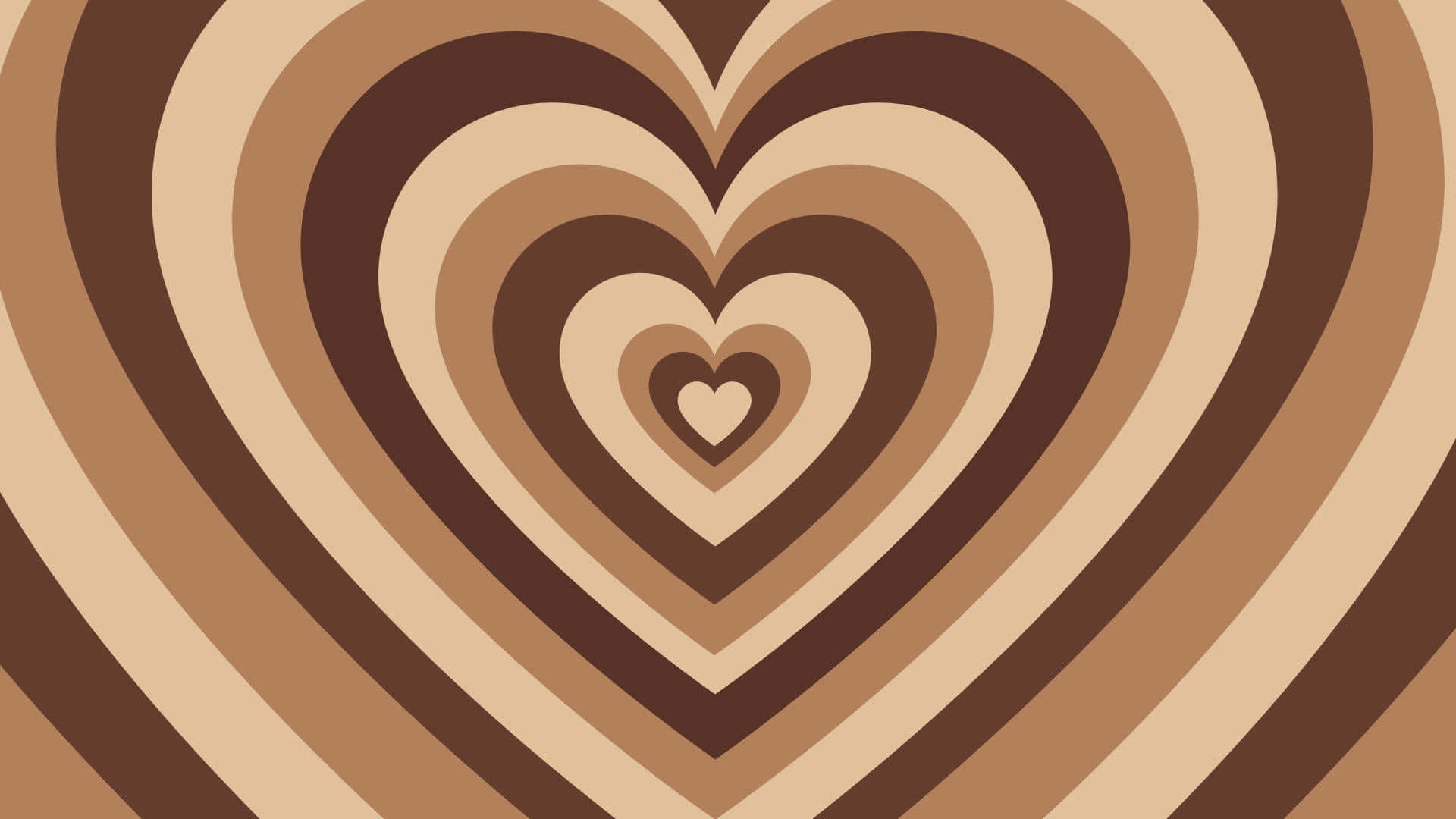 Brown Heart Pattern_ Aesthetic Desktop Background Background