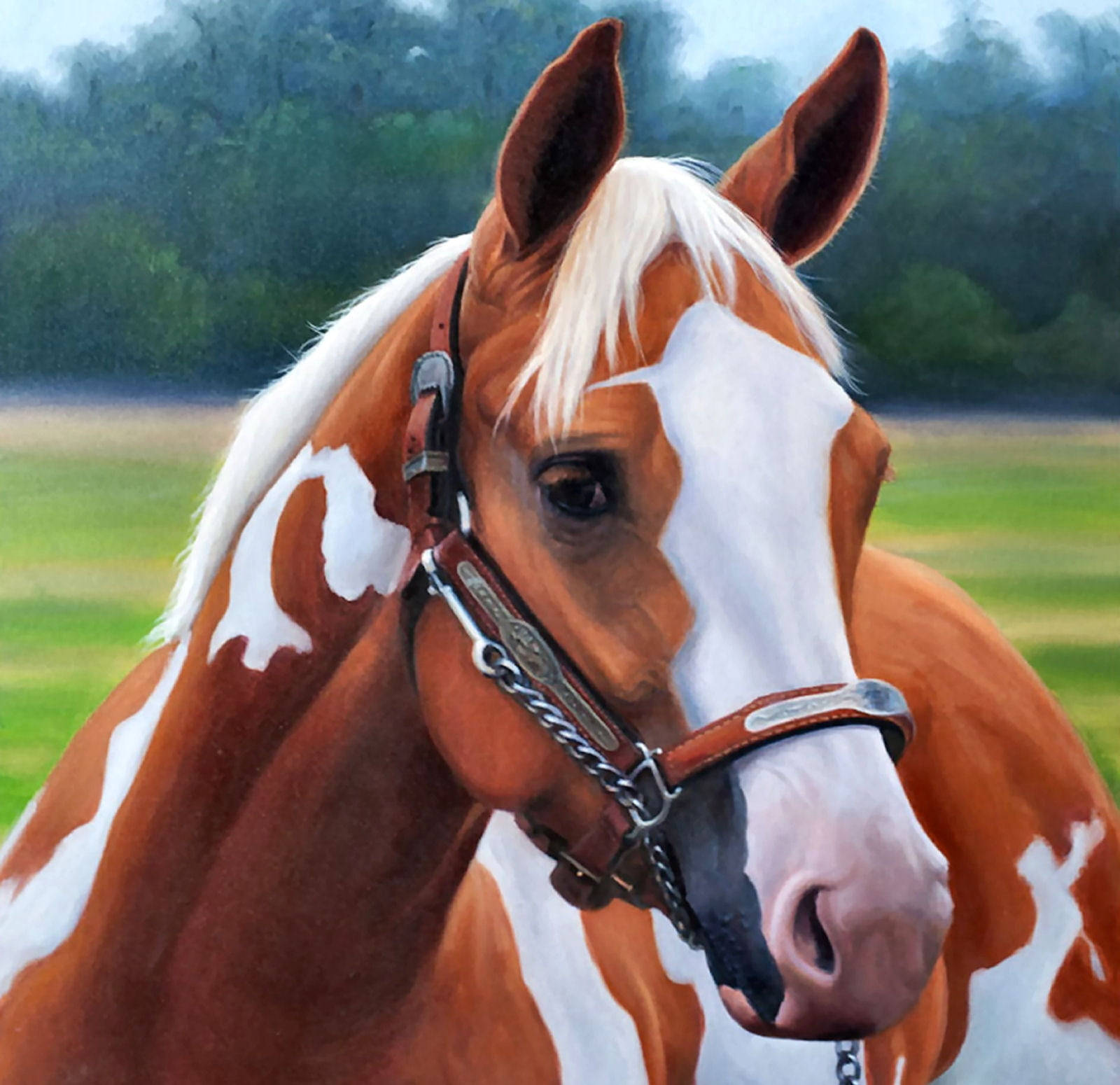 Brown Horse Face Painting Background
