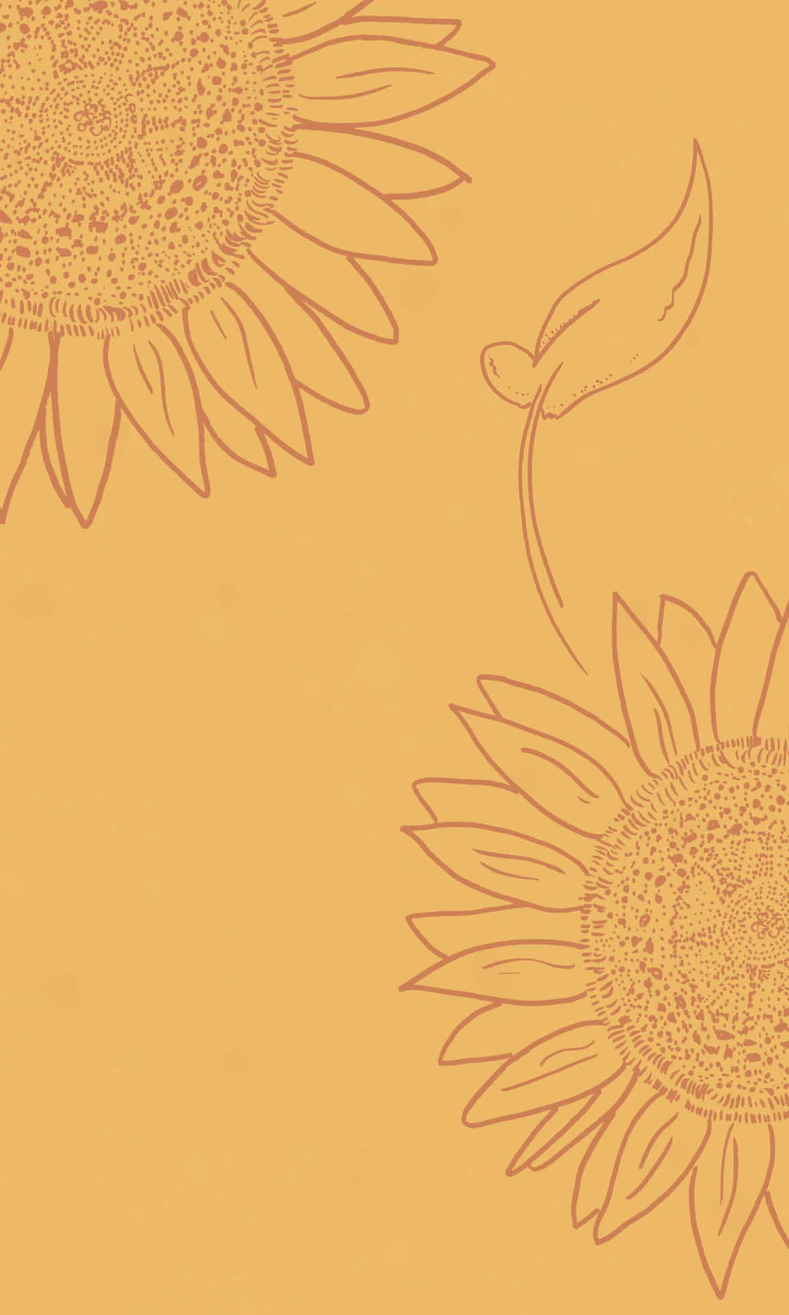 Brown Leaf And Sunflower Aesthetic Iphone Background