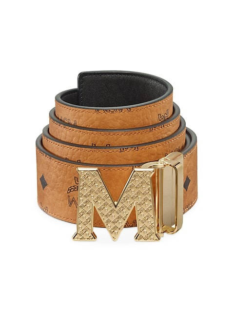 Brown Mcm Claus Reversible Belt