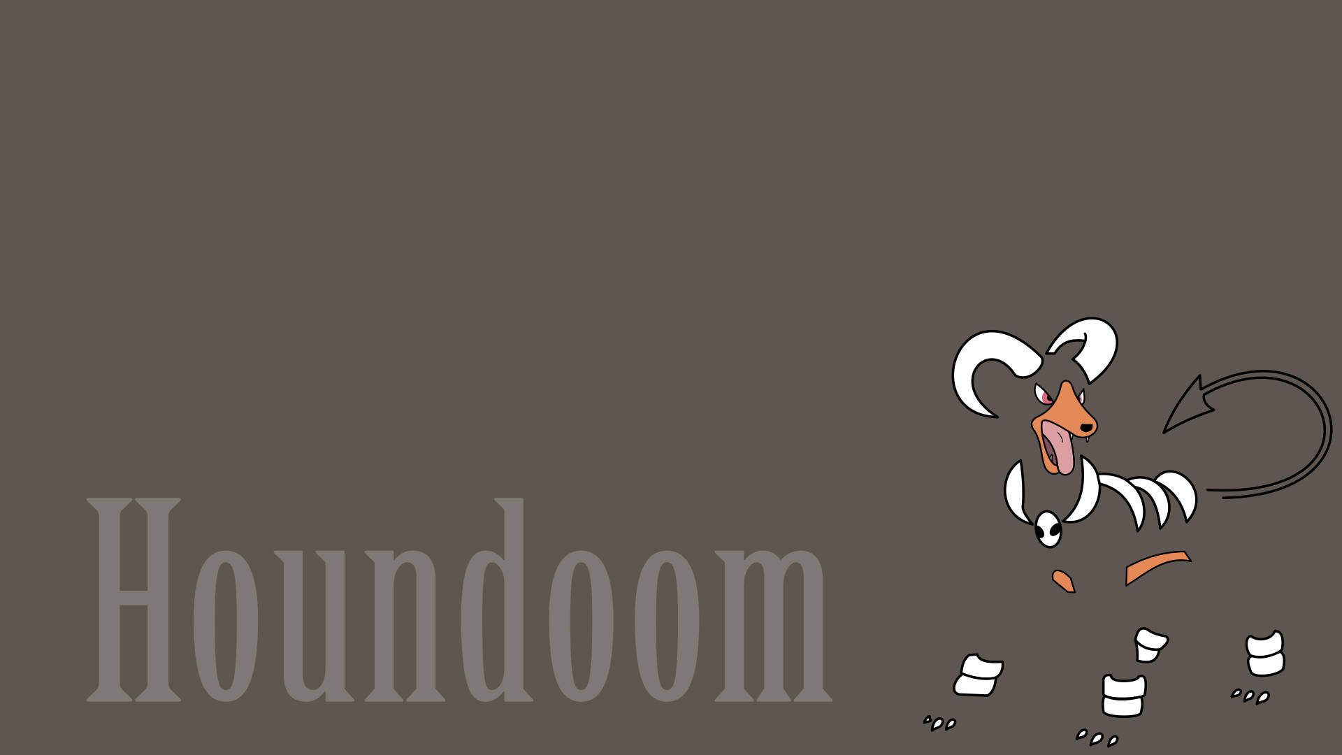 Brown Minimalist Houndoom