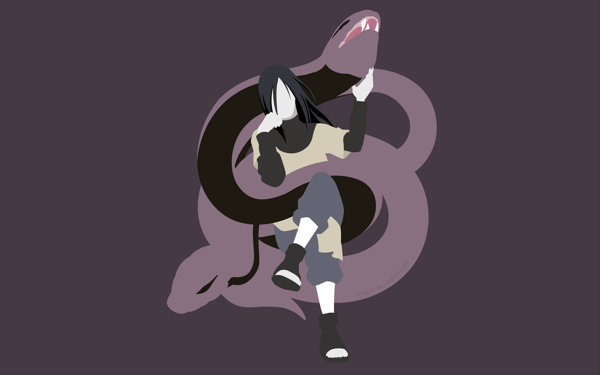 Brown Orochimaru With Snake Background