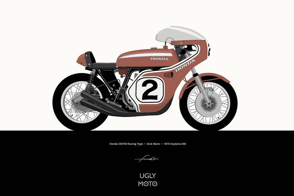 Brown Vintage Honda Motorcycle Background