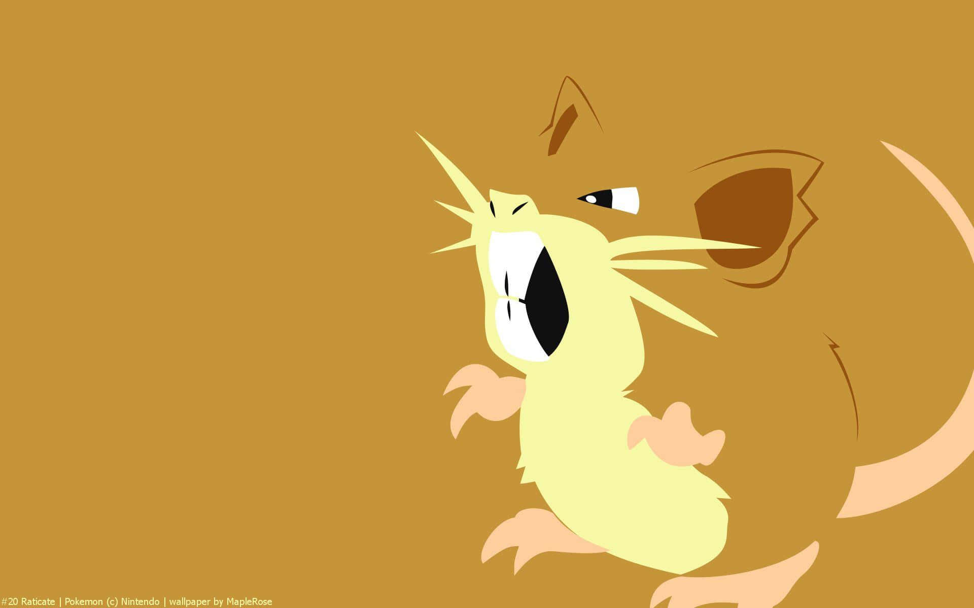 Brown Wallpaper Of Pokémon Raticate, Evolved Rattata Background
