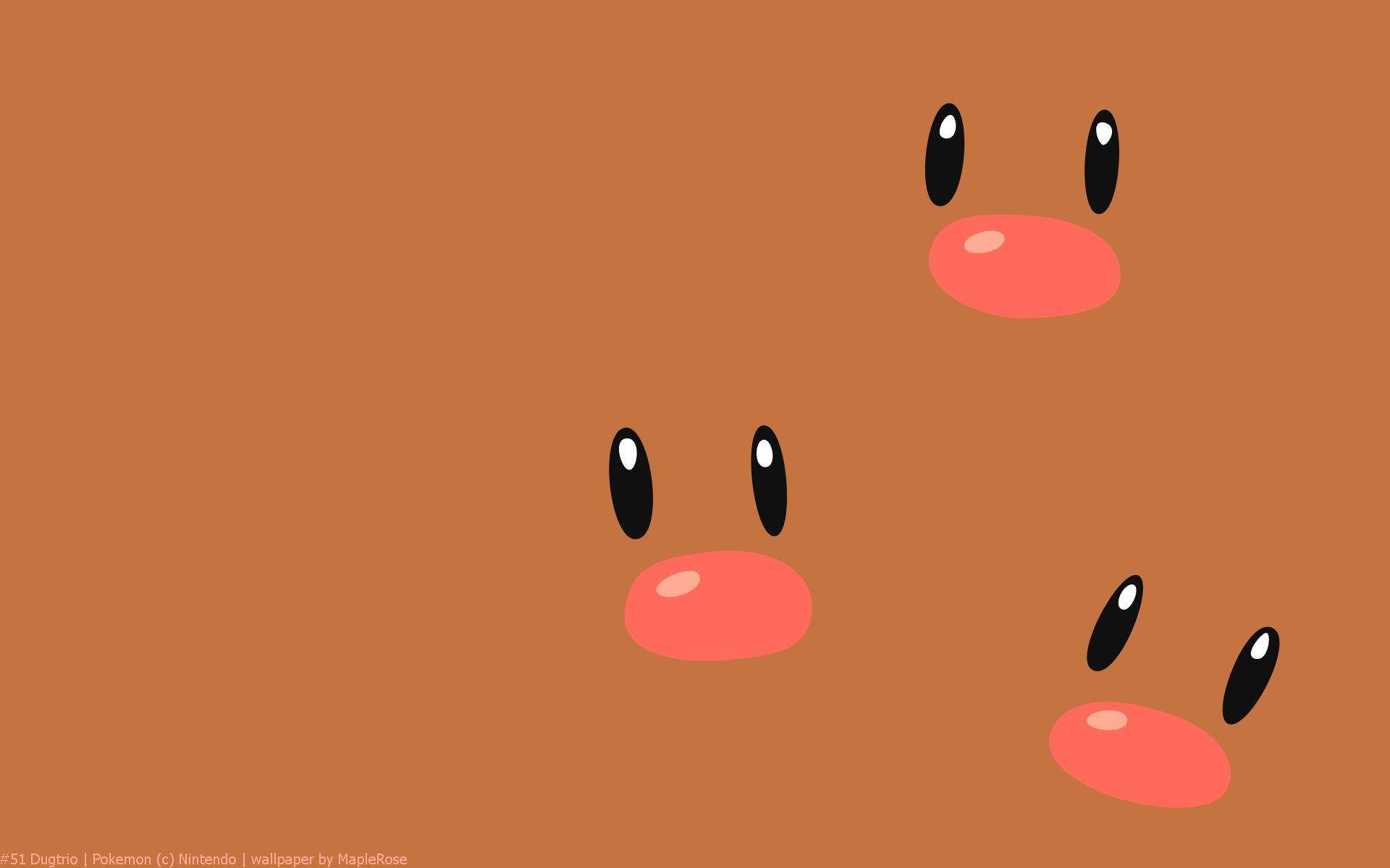 Brown Wallpaper Of Three-faced Diglett Background